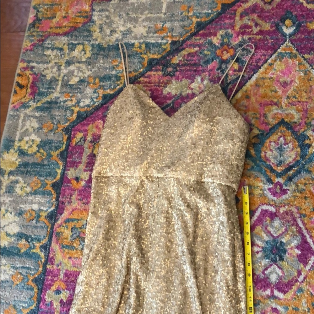 Amsale Samantha Spaghetti strap size 16 gold